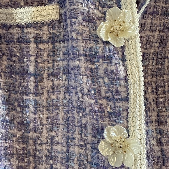 NWT Lilly Pulitzer Jaden Tweed Boucle Jacket, Lark Lilac Swirl, 8 - Picture 4 of 7